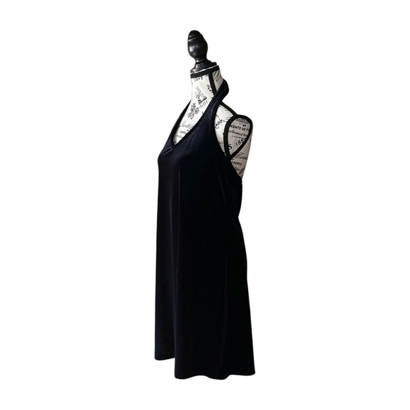 Vintage Jacob Black Velvet Halter Dress Size Large - Picture 2 of 3